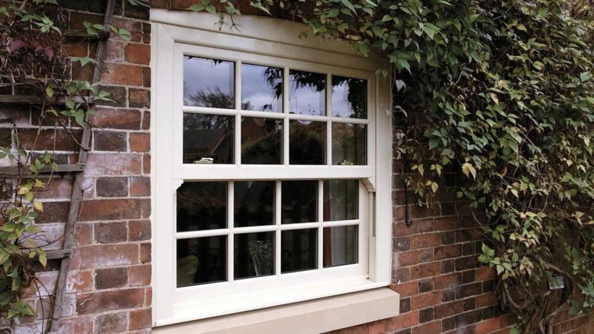 Period property in London with authentic timber sliding sash windows featuring slim glazing bars